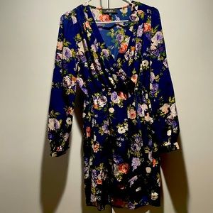 Blue floral wrap dress - so beautiful on!